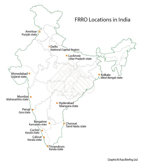 Foreign Regional Registration Office (FRRO) Locations in India