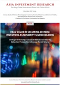 Real Value in Securing Chinese Investors as Minority Shareholders
