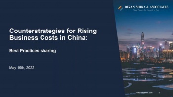 Counterstrategies for Rising Business Costs in China: Best Practices Sharing