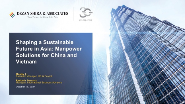 Shaping a Sustainable Future in Asia: Manpower Solutions for China and Vietnam