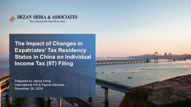 The Impact of Changes in Expatriates’ Tax Residency Status in China on IIT Fil...