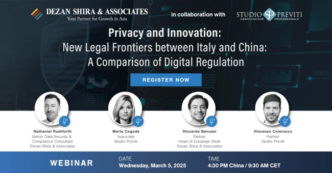 Privacy and Innovation: New Legal Frontiers between Italy and China: A Compariso...