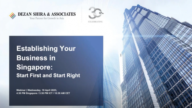 Establishing Your Business in Singapore - Start First and Start Right 